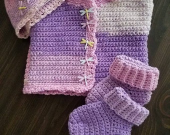 Dragonfly layette set