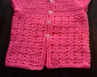 Bright Watermelon Cap-sleeved Sweater
