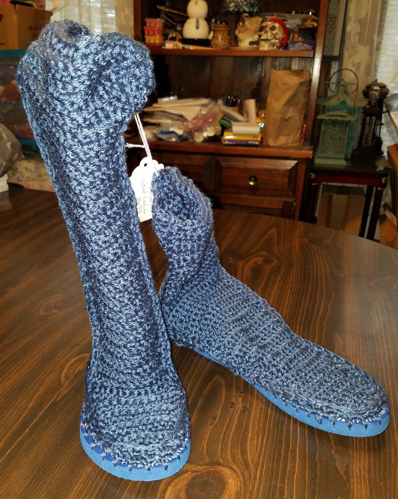 Crocheted Muclucs with flipflop bottoms