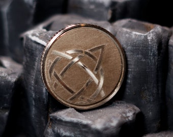 ECD  Large Celtic Brass, Copper or Stainless Steel Coin - Fidget coin, worry coin, D2, Golf Ball Marker,