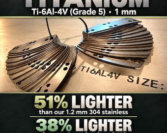 Titanium Lamellar Armor Plates, Ti-6Al-4V Grade 5, 1mm Visby for SCA & LARP