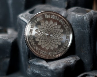 As Above So Below... Brass, Copper or Stainless Steel Coin - Fidget coin, worry coin, D2, Golf Ball Marker,