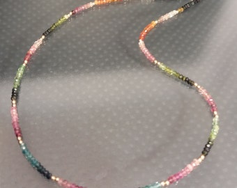 Tourmaline Faceted Bead Necklace