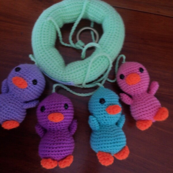 Crochet Ducklings baby mobile