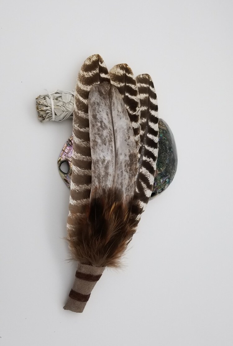On Offer Ooak Handmade Ceremonial Smudge Fan With Rio Grande Heritage Turkey And Pheasant Feathers Reiki Blessed Outlet Store Sales Www Windsofchangechurch Co Za