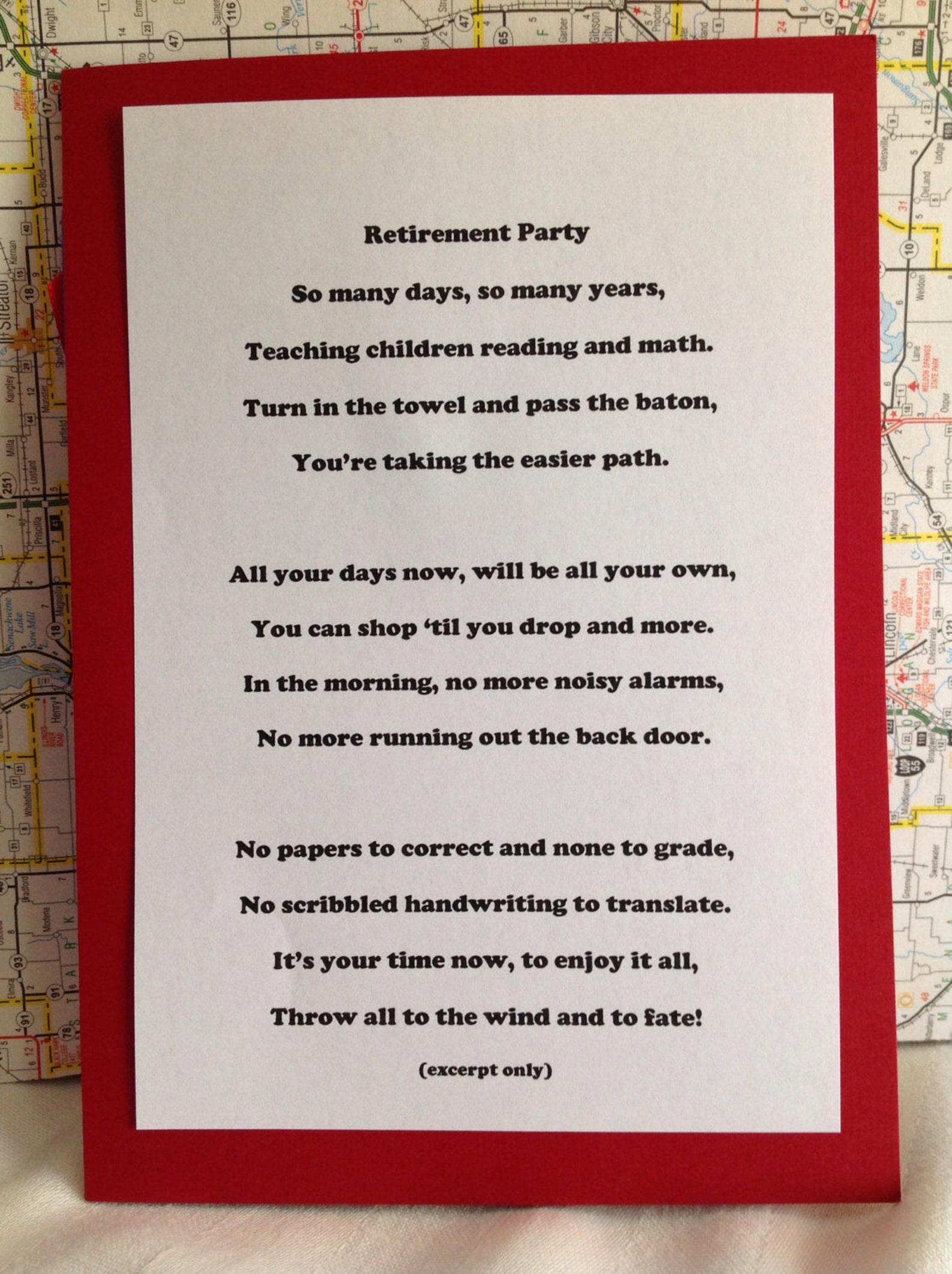 Retirement Party Speech/toast Retirement Poem Teacher Etsy