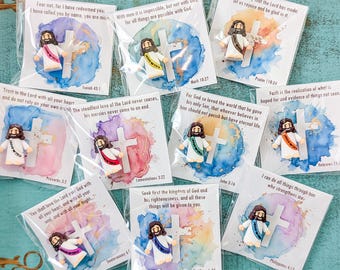 Mini Jesus Bible Verse Cards – Christian Encouragement Set (10 Pack) – Faith Inspiration, Church Favors, Bible Study Gifts, VBS Prizes