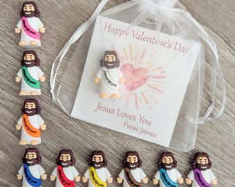Valentine Mini Jesus Gifts – Set of 10 – Christian Favors for Friends, Classmates, Teachers