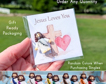 Mini Jesus Pocket Hug – “Jesus Loves You” Card – Christian Encouragement Gift, Friendship Blessing, Faith Reminder