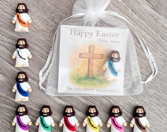 Mini Jesus Easter Gift Set – Pack of 10 • Customizable Card • Christian Party Favors • Easter Basket Stuffers • Catechism & Classroom Gifts