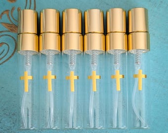 Holy Water Spray Bottles – Set of 6 – For Home, Purse, Church, or Gifting