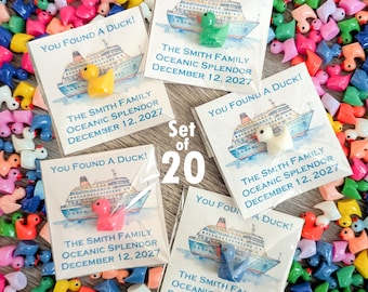 Mini Cruise Ducks with Tags - Personalized - Set of 20 - for Hiding or Gifting