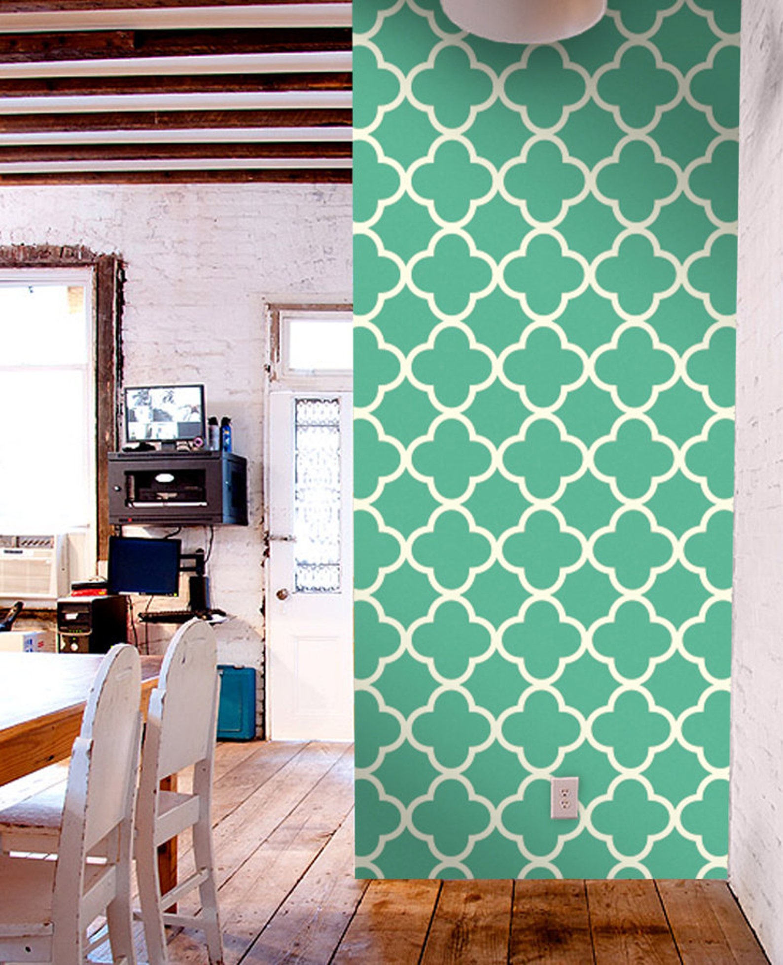 Wall Decor Quatrefoil Vinyl Wall Decal Quatrefoil Wall Etsy