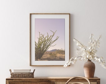 Desert Cactus Print | Pastel Desert Print | Ocotillo Cactus Print | Wall Art Desert Decor | Desert Print | Arizona Print | Sonoran Desert |