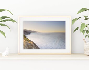 California Coastline Print: Ocean Sunrise, Coastal Art