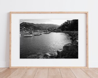 Catalina Island Print | Avalon Bay | Catalina Island | Channel Islands |  Catalina Print | Island Bay Print | Black and White Catalina Print