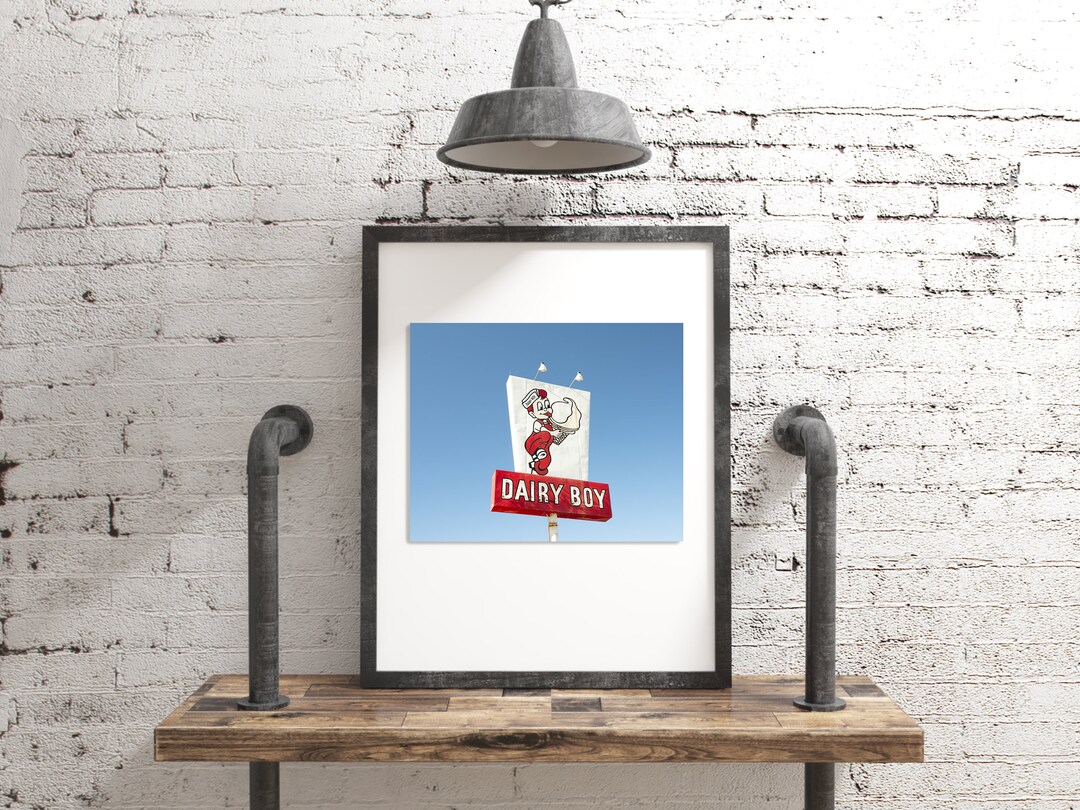 Dairy Boy Print Dairy Boy Sign Oklahoma Print Okemah Etsy