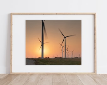 Wind Turbine Art Print | Great Plains, Clean Energy Photo