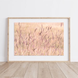 Wild Grasses Print | Wall Decor Grasses | Pastel Pink Grasses | Big Blue Stem Grasses Print | Nature Print | Soft Pink Nature Print |
