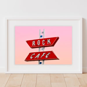 Stampa RT 66 Cafe / Rock Cafe / Stampa RT 66 / Stampa Oklahoma RT 66 / Cartello Café sbiadito / Americana / Vecchio cartello stradale / Stampa cucina / Rock Cafe