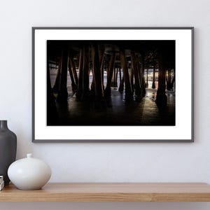 Santa Monica Pier Print | Santa Monica Pier | Under the Pier | Night Pier Print | Beach Print | Beach Night Print | Night Under the Pier