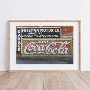 Coca Cola Print | Coke Ghost Sign | Brick Wall Sign | Vintage Coke Sign | Faded Coke Print | Americana Print | Brick Coca Cola Sign | Coke