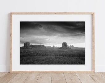 Monument Valley Print | Arizona Print | Black & White Landscape Fine Art Print Monument Valley Wall Art | Western Landscape | Southwest Art