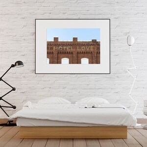 Hotel Love Old Brick Hotel Oklahoma Rustic Wall Decor Kitchen Decor Country Farmhouse Decor Territorial Hotel Hotel Brick Art image 5