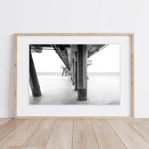 Venice Beach Print | Pier Black White Minimalist Print | Beach Print | Black and White Beach Pier Print | Fine Art Venice Beach Print | Pier