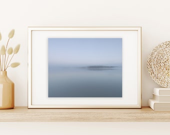 Foggy Lake Fine Art Print: Moody Minimalist Landscape