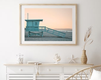 Lifeguard Tower Print | Lifeguard Shac | Venice Beach | Ocean Print | Ocean Coastal Print | Venice Beach Print | Beach Decor Art Print |