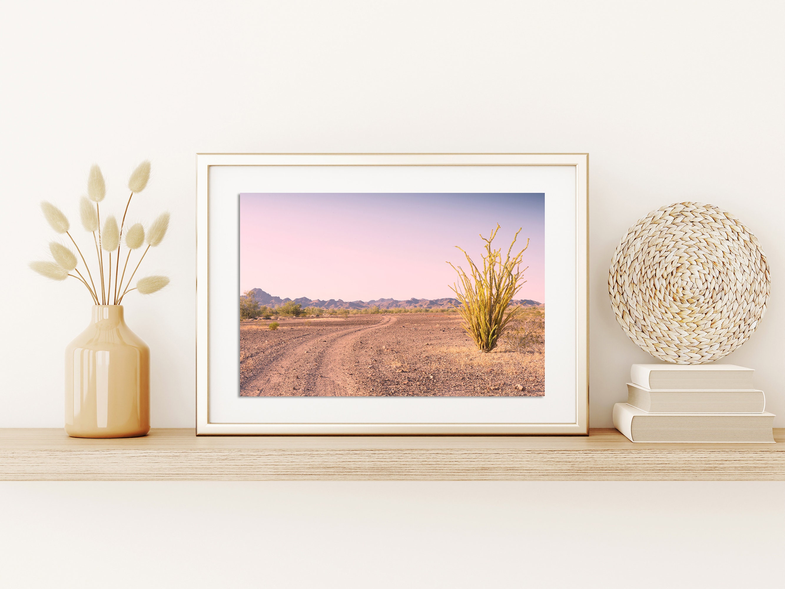 Desert Road Print Off-road Desert Print Ocotillo Cactus Road Desert ...