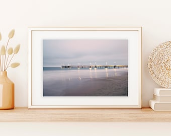 Venice Print | Venice Pier Twilight | Beach Print | Ocean Wall Art | California Beach Wall Art | Night Pier Print |  Beach Wall Art | Pier