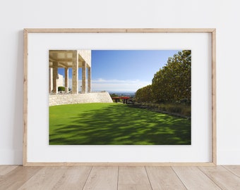 Print Getty Museum Gardens: architectuur in Los Angeles, horizontale kunst