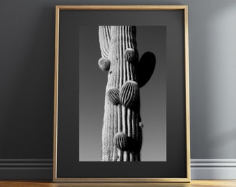 Saguaro Cactus Black & White Print | Black White Cactus Print | Saguaro Print | Minimalistic Print | Arizona Print | Southwest Cactus Print