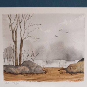 Original Watercolour Landscape Painting, Art and Collectables, Watercolour Art, wall art, birthday gift, watercolour painting