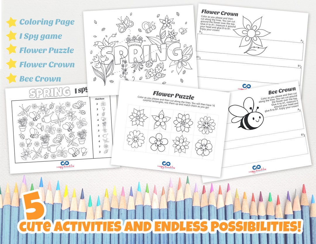 Spring Activity Set Printables, Educational Fun School Activity Sheets ...