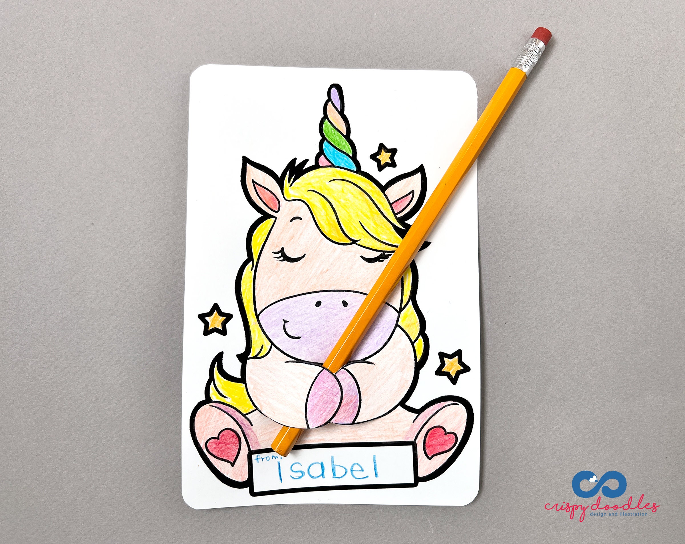 Valentines Day Unicorn Card Set, Candy Hugger, Pencil Crayon Holder ...