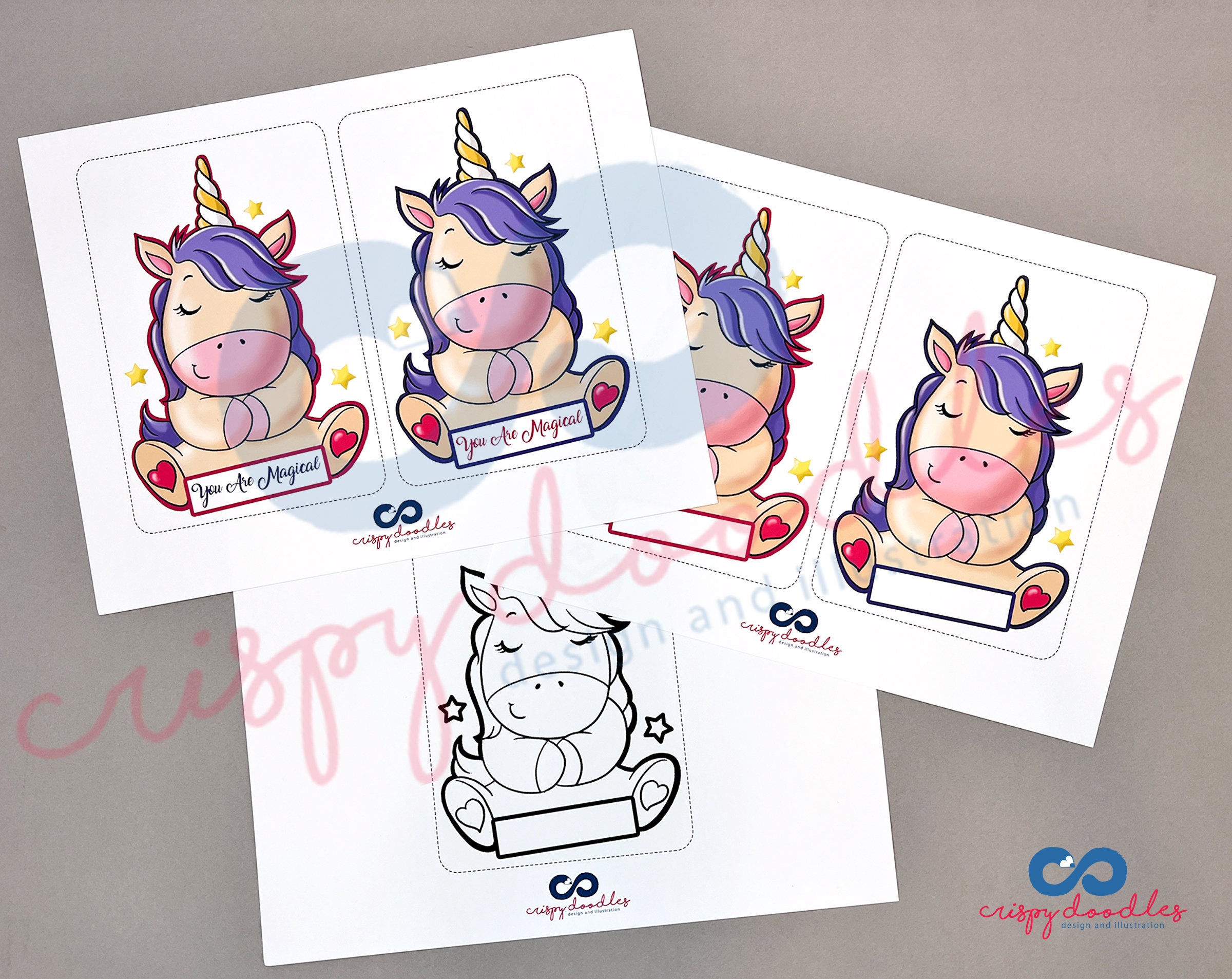 Valentines Day Unicorn Card Set, Candy Hugger, Pencil Crayon Holder ...