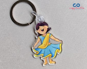 Diwali Keychain - Dressed up for Diwali Celebrate the festival of lights with a Diwali favor Perfect for gifting