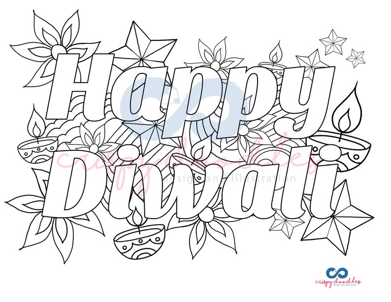 Diwali Coloring Activity Pages for Kids Diwali Decor for - Etsy UK