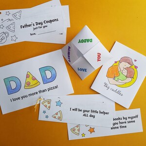 4 Padres Actividades del Día de San Valentín DIY Craft Chatter Box Juego Juguete Papá juego IOU Cupones Tarjeta en blanco Regalos para niños pequeños Tareas para niños