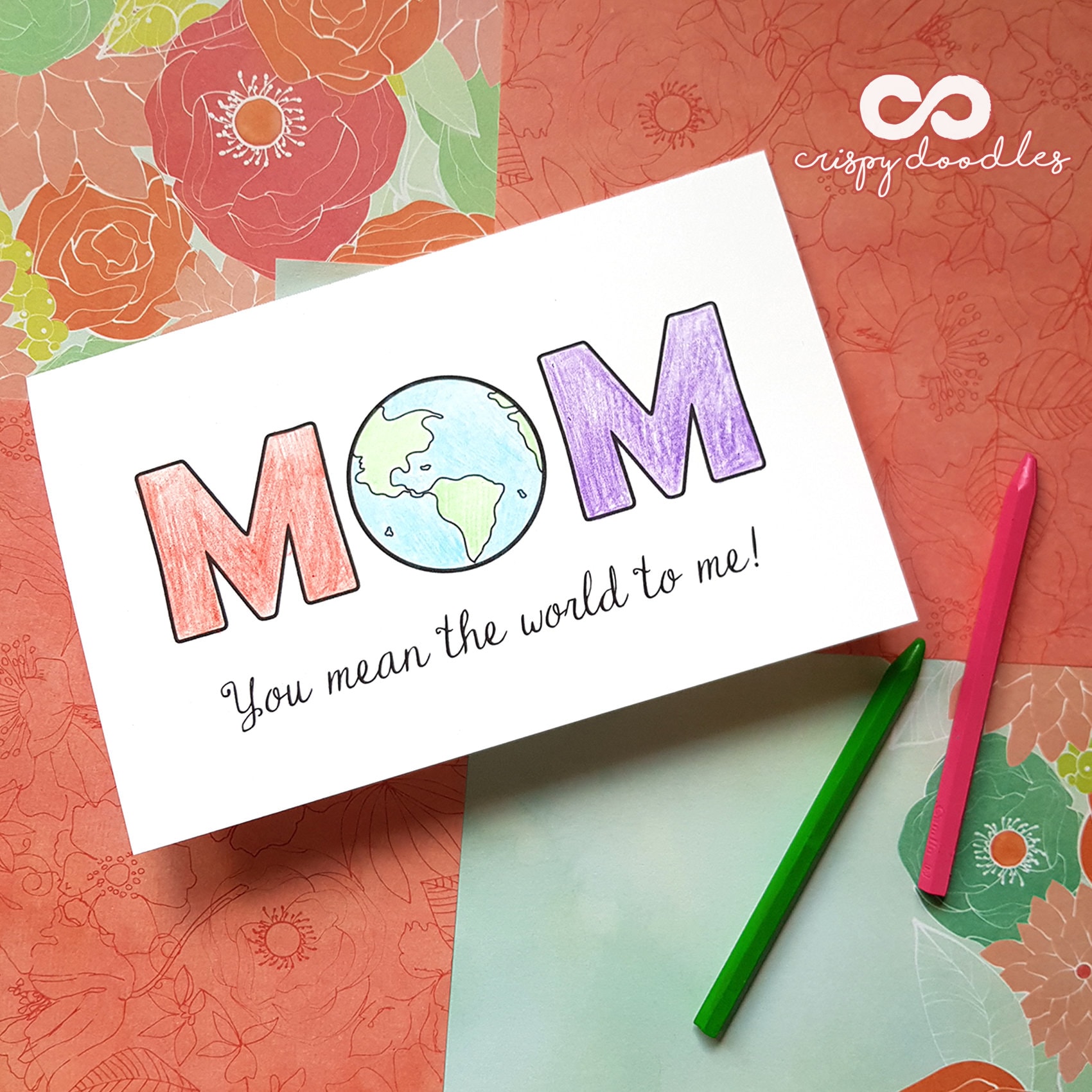 Mothers Day Printable Card Preschool Activity - Etsy