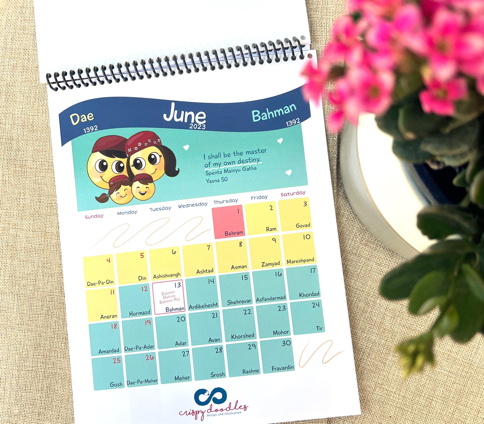 The Parsi Calendar 20222023 Etsy Canada