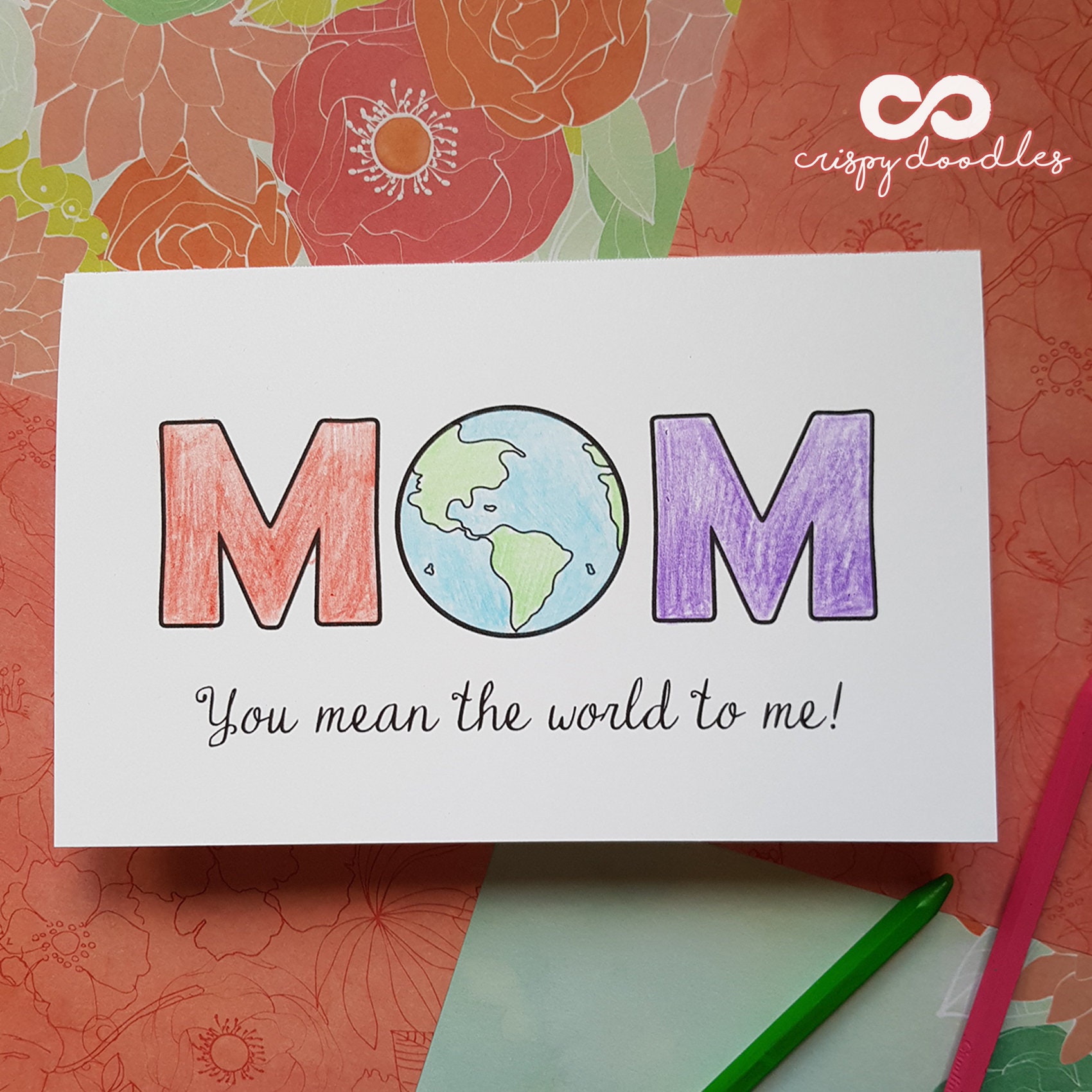 Mothers Day Printable Card Preschool Activity - Etsy