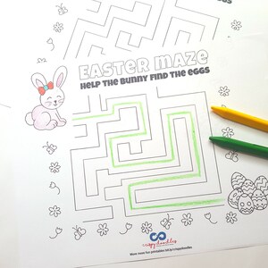 Easter Activity Set Printables, Educational Fun School Activity Sheets, School Game sheets, Easter Learning Games For School or Party image 4