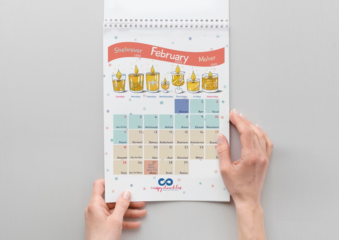 The Zoroastrian Shahenshahi Calendar 20232024 Etsy Australia
