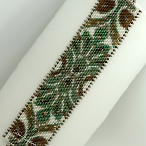 Peyote Bracelet PATTERN. DIGITAL DOWNLOAD. Odd Count Peyote Pattern. Leaves Bracelet Pattern. Art Deco. Art Nouveau Pattern. DecoBeading .