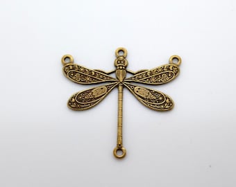 Antique Brass Dragonfly Accent needed for "Dragonfly Dance" Bracelet Pattern. DecoBeading .