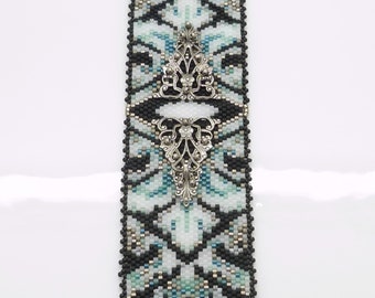 Peyote Armband MUSTER. DIGITALER DOWNLOAD. Odd Count Peyote. Blatt Armband Muster. “Floral Beauty Embellished” Muster. Deko Perlen.